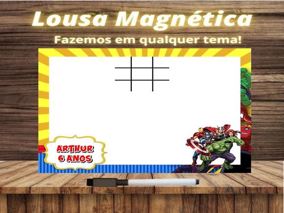 Lousa Magnética + Jogo da Velha Vingadores com Embalagem
