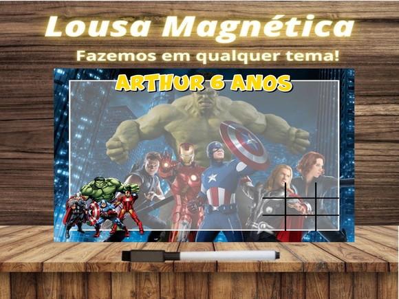Lousa Magnética + Jogo da Velha Vingadores com Embalagem