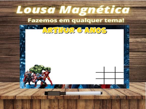 Lousa Magnética + Jogo da Velha Vingadores com Embalagem