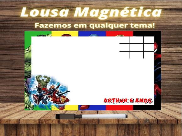 Lousa Magnética + Jogo da Velha Vingadores com Embalagem