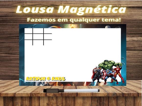 Lousa Magnética + Jogo da Velha Vingadores com Embalagem