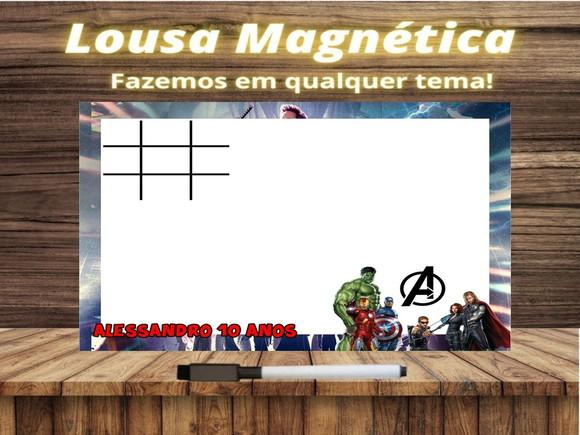 Lousa Magnética + Jogo da Velha Vingadores com Embalagem