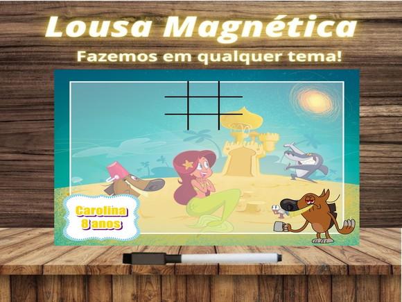 Lousa Magnética + Jogo da Velha Zig & Sharko com Embalagem