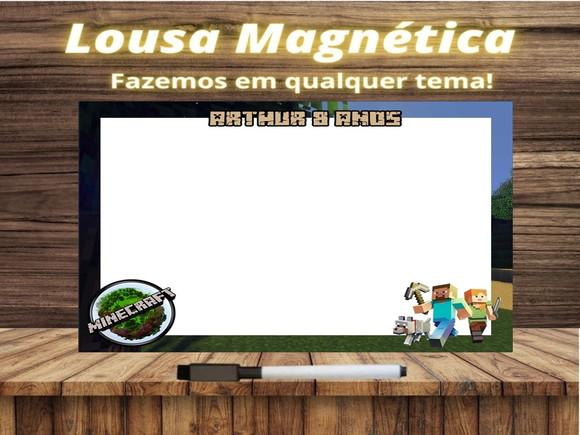 Lousa Magnética Minecraft com Embalagem