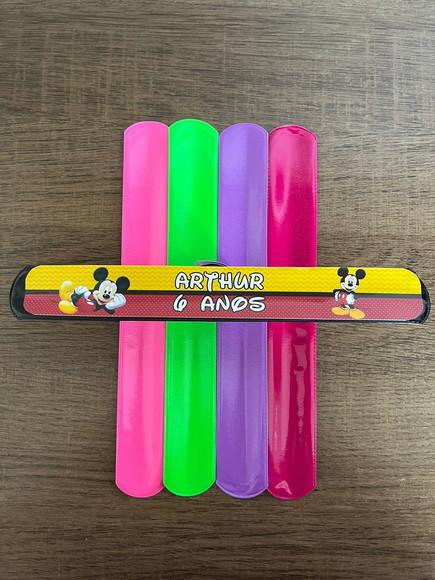 Pulseira Bate Enrola Personalizada Mickey