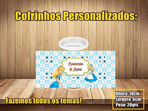 Cofrinho Personalizado Alice no País das Maravilhas