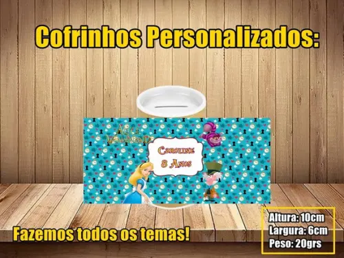 Cofrinho Personalizado Alice no País das Maravilhas