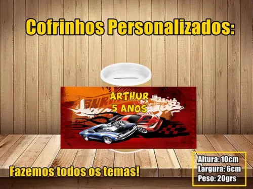 Cofrinho Personalizado Hot Wheels