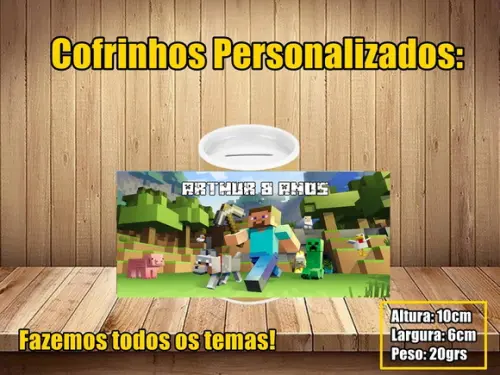 Cofrinho Personalizado Minecraft