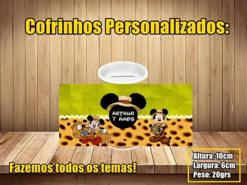 Cofrinho Personalizado Mickey Safari