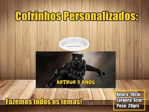 Cofrinho Personalizado Pantera Negra