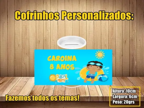 Cofrinho Personalizado Pool Party