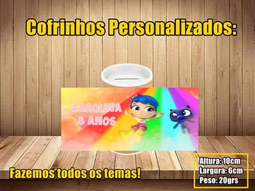 Cofrinho Personalizado Vera e o Reino do Arco Íris