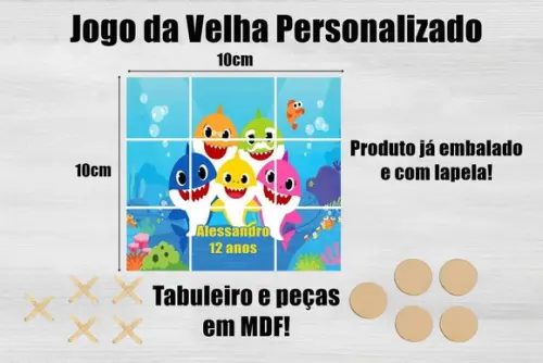 Jogo da Velha Personalizado Baby Shark