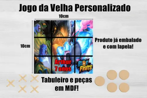Jogo da Velha Personalizado Blox Fruits