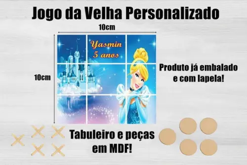 Jogo da Velha Personalizado Cinderela