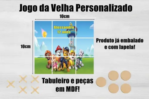 Jogo da Velha Personalizado Patrulha Canina