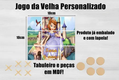 Jogo da Velha Personalizado Princesinha Sofia