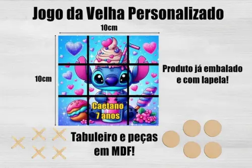 Jogo da Velha Personalizado Stitch
