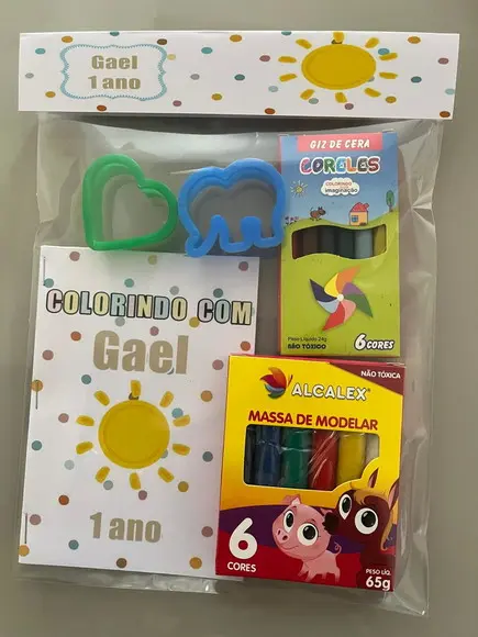 Kit p/ Colorir + Kit Massinha com Giz de Cera Fundo do Mar