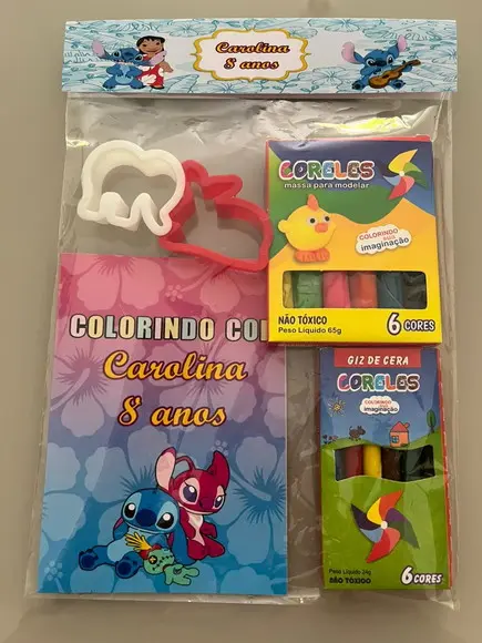 Kit para Colorir + Kit Massinha com Giz de Cera Stitch