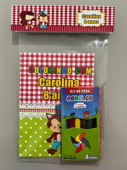Kit para Colorir com Giz de Cera Chapeuzinho Vermelho