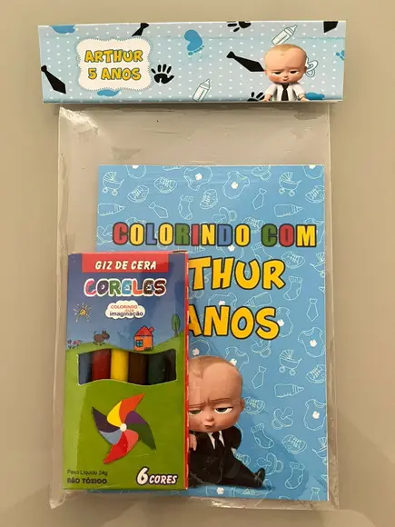 Kit para Colorir com Giz de Cera Poderoso Chefinh