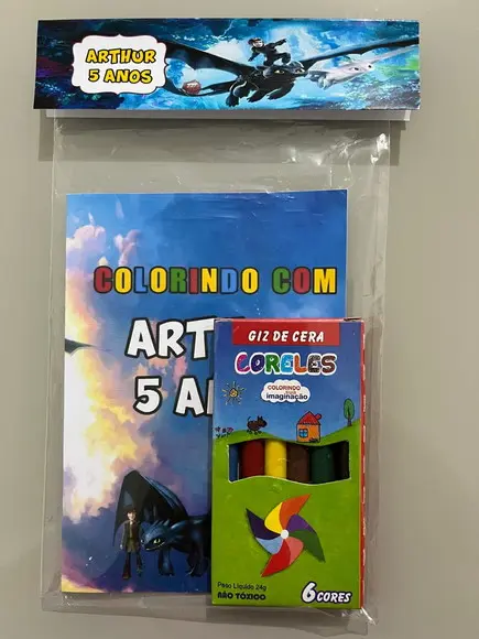 Kit para Colorir com Giz de Cera Como Treinar o Seu Dragão