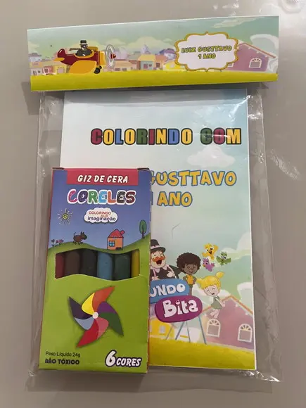 Kit para Colorir Revistinha com Giz de Cera Mundo Bita