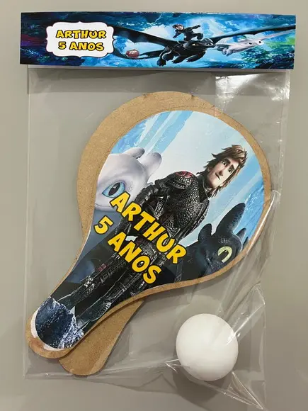 Kit Raquete P Pingpong Personalizada Como Treinar Seu Dragão