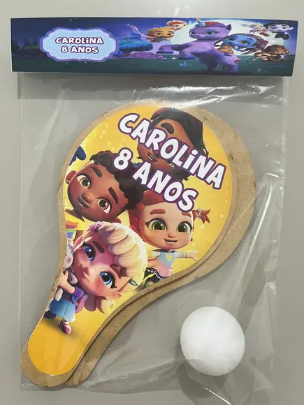 Kit Raquete p/ Pingpong Personalizada Super Monstros em Ação