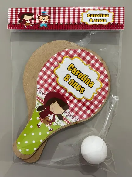 Kit Raquete p/ Ping Pong Personalizada Chapeuzinho Vermelho