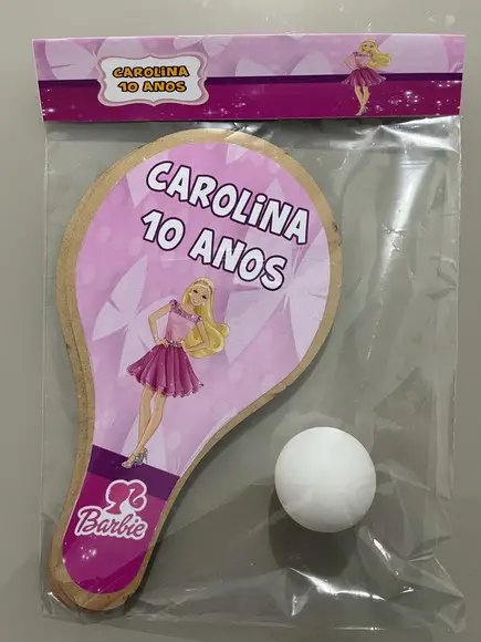 Kit Raquete para Ping Pong Personalizada Barbie