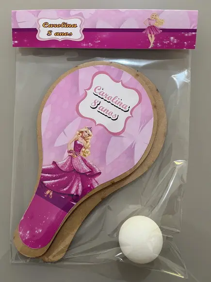 Kit Raquete para Ping Pong Personalizada Barbie