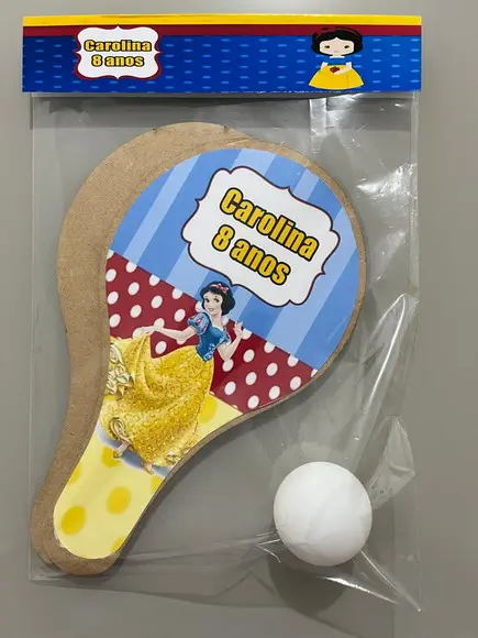Kit Raquete para Ping Pong Personalizada Branca de Neve