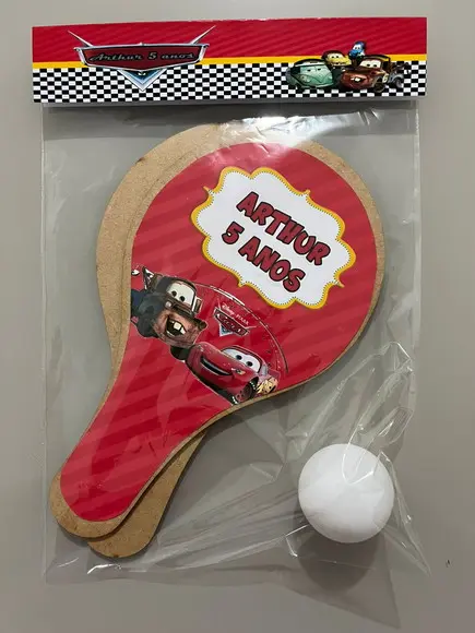 Kit Raquete para Ping Pong Personalizada Carros