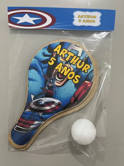 Kit Raquete para Ping Pong Personalizada Capitão América