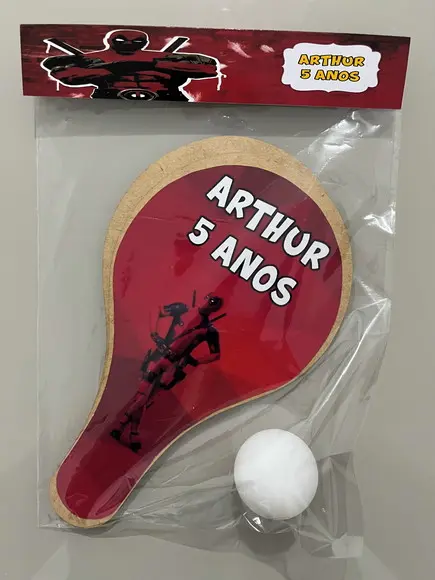 Kit Raquete para Ping Pong Personalizada Deadpool
