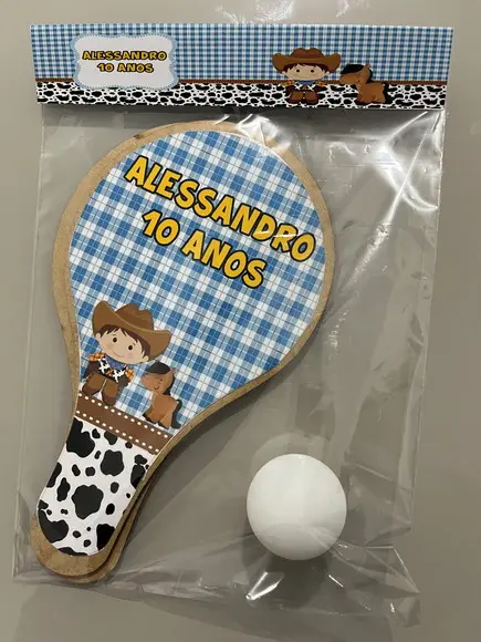 Kit Raquete para Ping Pong Personalizada Fazendinha