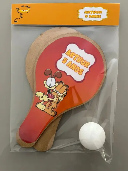 Kit Raquete para Ping Pong Personalizada Garfield