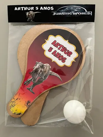 Kit Raquete para Ping Pong Personalizada Jurassic World