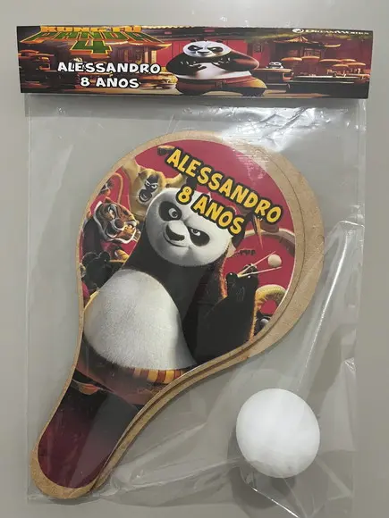Kit Raquete para Ping Pong Personalizada Kung Fu Panda