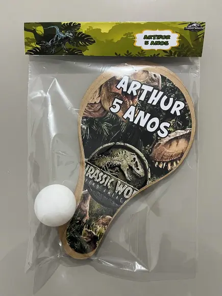Kit Raquete para Ping Pong Personalizada Jurassic World