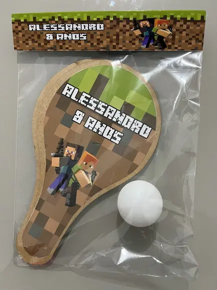 Kit Raquete para Ping Pong Personalizada Minecraft