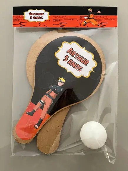 Kit Raquete para Ping Pong Personalizada Naruto