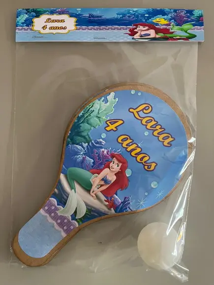 Kit Raquete para Ping Pong Personalizada Pequena Sereia