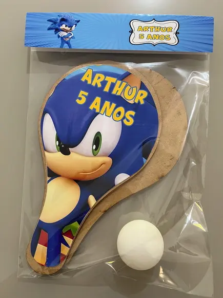 Kit Raquete para Ping Pong Personalizada Sonic