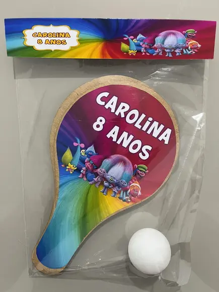 Kit Raquete para Ping Pong Personalizada Trolls