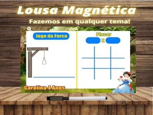 Lousa Magnética + J.v + Forca Branca de Neve com Embalagem