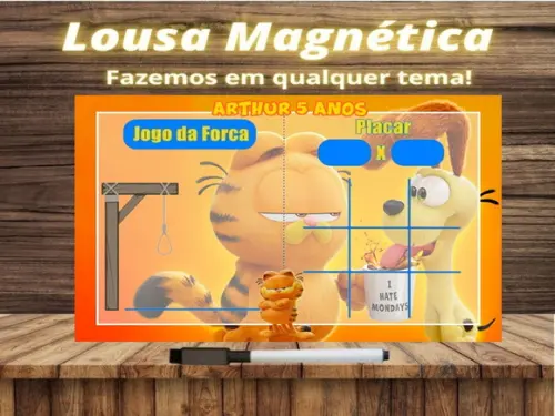 Lousa Magnética + J.v + Forca Garfield com Embalagem